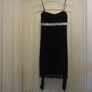 LITTLE BLACK CHIFFON DRESS W BLING For Clubbing Girl S